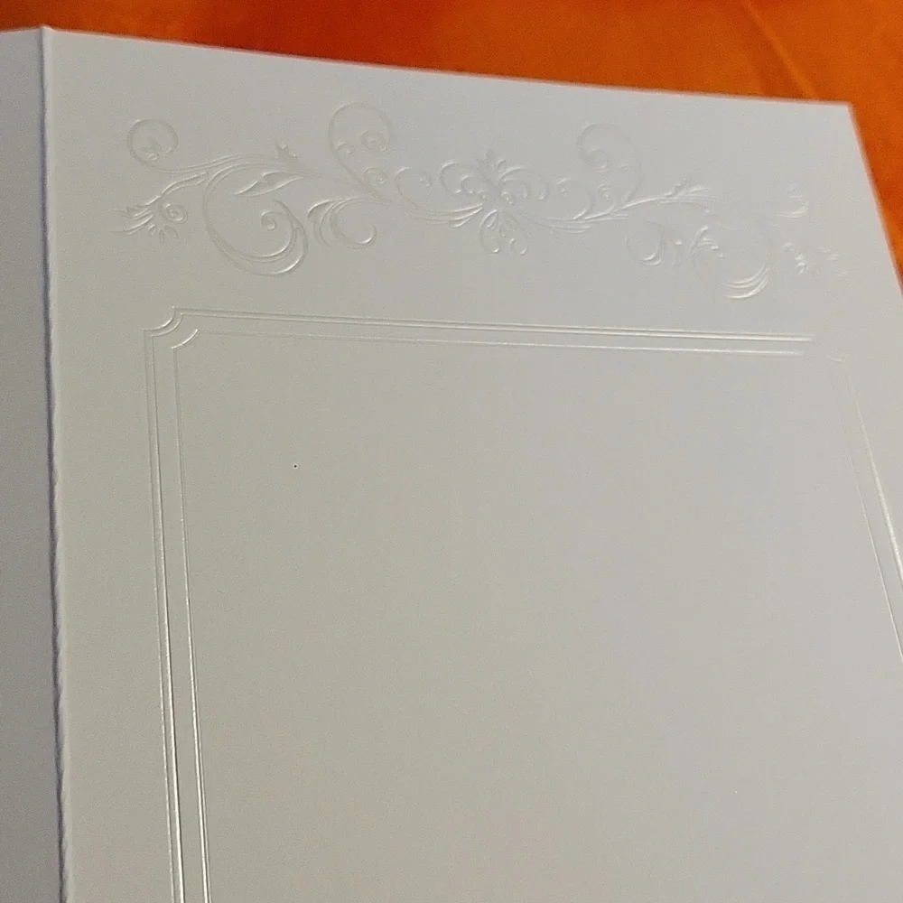 Studio His & Hers 50 Wedding Programs New White Embossed